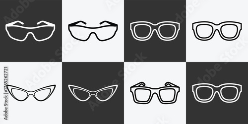 Sunglasses collection various styles trendy eyewear fashion eye protection concept