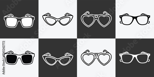 Sunglasses collection fashionable eye protection eyewear style variety glasses