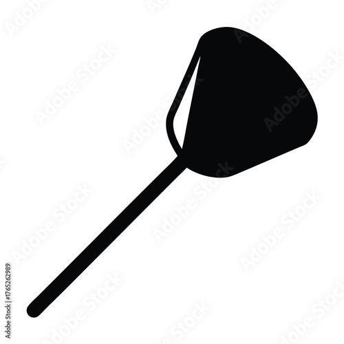 Isolated black silhouette of a kitchen utensil known as a skimmer