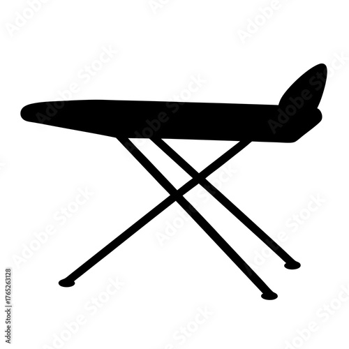 Black silhouette of an ironing board on a white background vector