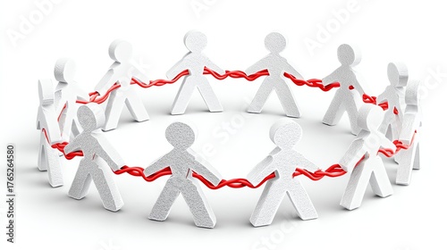 emotional leadership teamwork in corporate culture Community unity represented by paper figures. mindful leadership and empathy in workplace teams effective management skills with emotional 