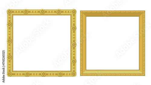 cartoon style golden oil painting frame