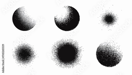 様々な質感を持つ円形のグラフィック要素のセット、デザイン素材として活用可能