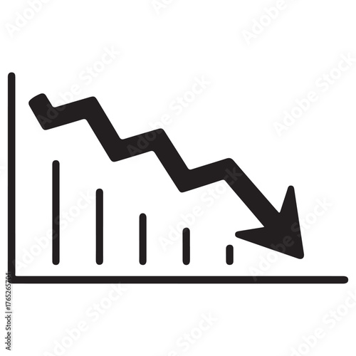 Business graph with arrow