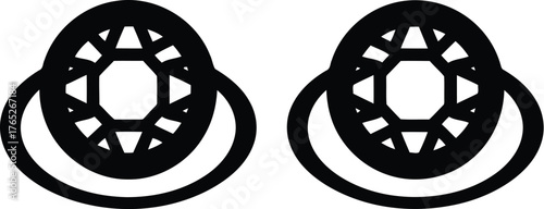 Illustration of stud earrings isolated on transparent background, a timeless and elegant jewelry choice for adding a touch of sparkle to any outfit