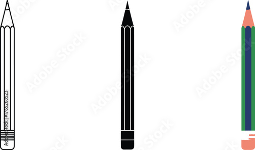 Pencil Drawing Illustration Set for Education and Design Concepts