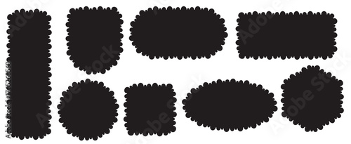set of black square oval circle arch hexagon and
