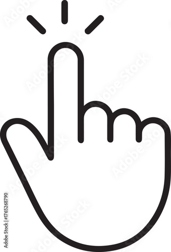 Simple hand cursor icon demonstrating a click action or selection gesture