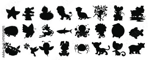 set of cute cartoon animals