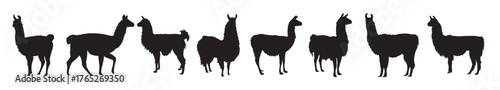 set of llama silhouettes