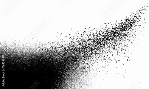 Abstrakcyjny wzór rozpryskanej czarnej farby na białym tle, idealny do projektów graficznych.