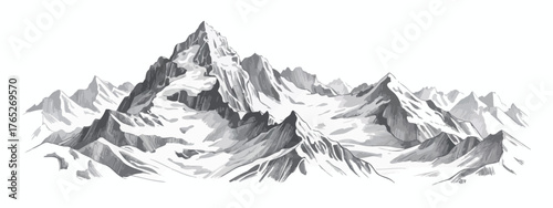 Abstract Dotted Mountain Range Vector – Retro Halftone Snowy Hills Landscape with Pointillist Texture, Grainy Noise Effect, and Vintage Photocopy Style