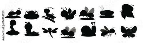  set of various cartoon insects 