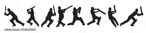 silhouette of cricket players