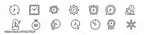 Time, clock and Calendar related line icon set. modern line icon illustration collection vector