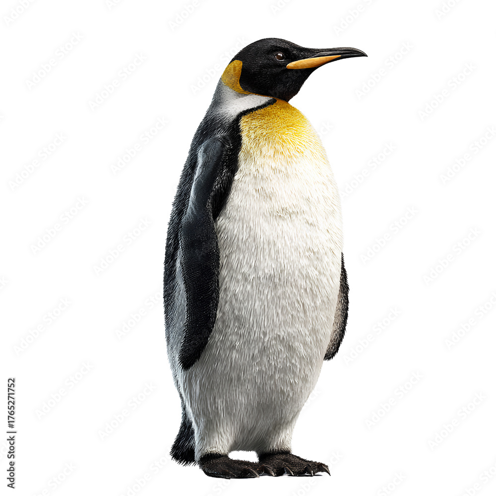 Obraz premium Emperor Penguin Standing Isolated on Transparent Background – Majestic Antarctic Bird