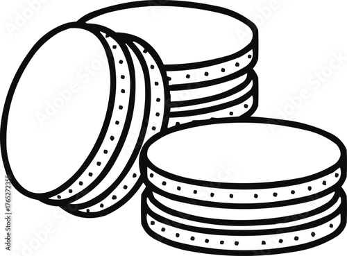 Argentinian Alfajor Line Art Collection Minimal Biscuit and Pastry Vector Design