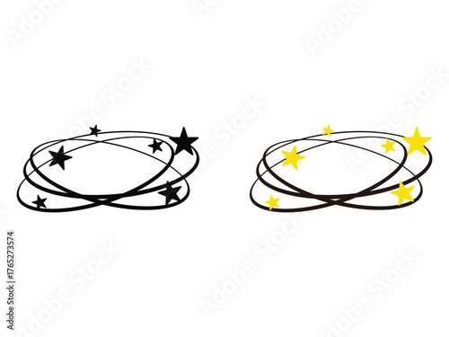 Dizzy person sick vector template around head, isolated on transparent background