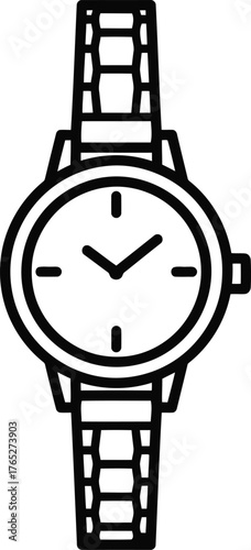 Elegant wristwatch isolated on transparent background, a refined timepiece with a metal band for a sophisticated and stylish look on any occasion