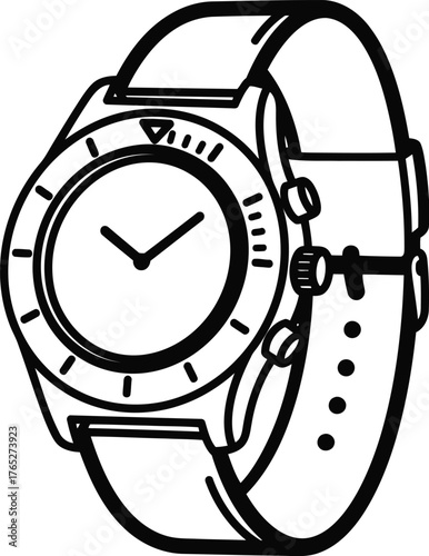 Sport wristwatch isolated on transparent background, a rugged and reliable timekeeping device for active individuals, perfect for outdoor adventures and fitness