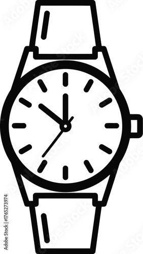 Classic wristwatch isolated on transparent background, a timeless accessory for telling time and adding a touch of elegance to any outfit or occasion