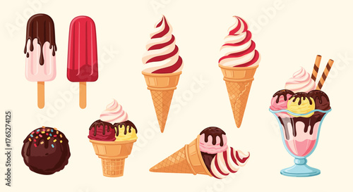Delicious ice cream treats and desserts for summer enjoyment.