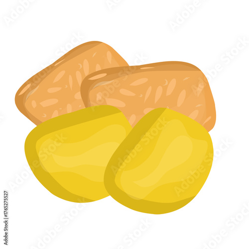 Vector illustration of tofu and tempeh, traditional Indonesian soy food