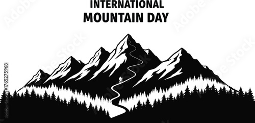 Honoring international mountain day majestic peaks and winding trails, celebrating the beauty and importance of mountains