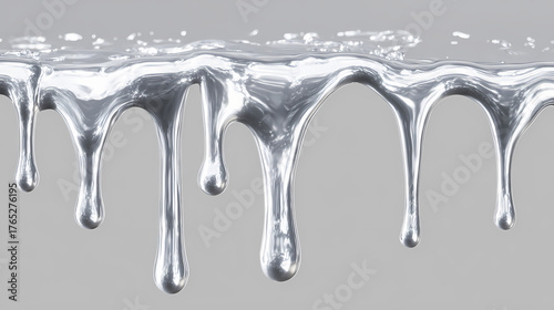 Dripping, flowing, shiny liquid metallic texture background. A unique and artistic perspective