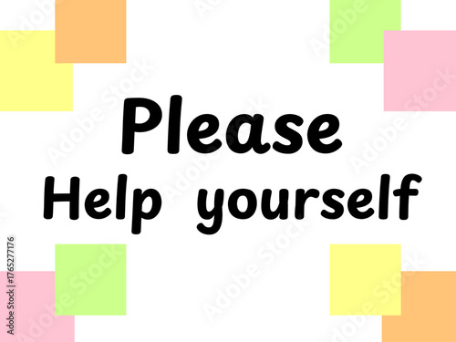 Please help yourselfのかわいいカードデザイン