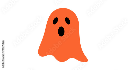 A simple orange ghost icon for a spooky Halloween graphic design element