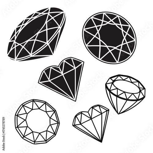 Black and white diamond shapes on white background