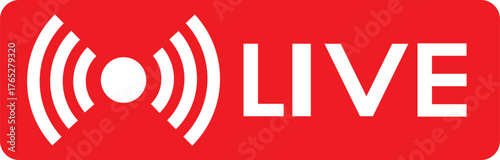 Live streaming red icon set. online stream icons. social media channel. Online Broadcast Buttons and Social Media Stream Symbols.  broadcasting buttons. online stream icons
