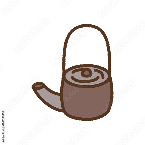 手書き風の単品アイコンイラスト　急須