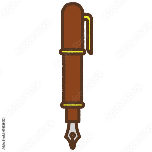 手書き風の単品アイコンイラスト　万年筆