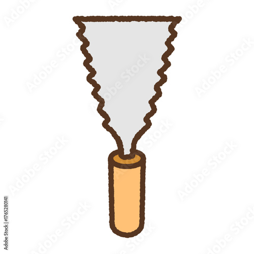 手書き風の単品アイコンイラスト　両刃鋸