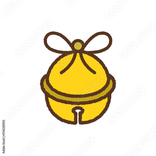 手書き風の単品アイコンイラスト　鈴