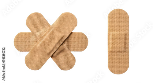 Adhesive bandages for first aid and wound care isolated PNG with Transparent Background