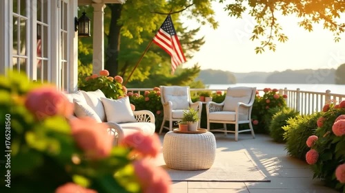 outdoor patio with flowers