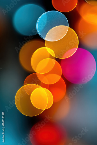 Abstract multicolor bokeh circles for vibrant online meeting atmosphere