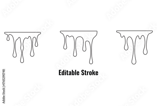 melting paint vector icon editable stroke, dripping paint splash vector art illustration