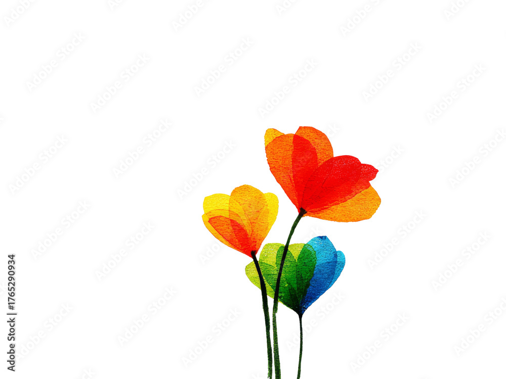 Obraz premium Vibrant rainbow flowers on black background artistic floral design, Isolated On White Background, Png Transparent