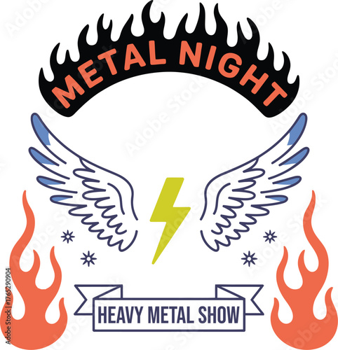 Rock out at an epic metal night with electrifying graphics and vibrant show visuals