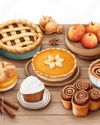 Delicious assorted desserts and pastries.