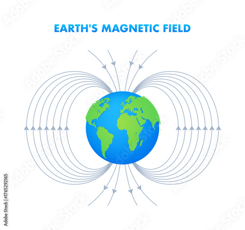 Earth's magnetic field lines showing protection for the planet