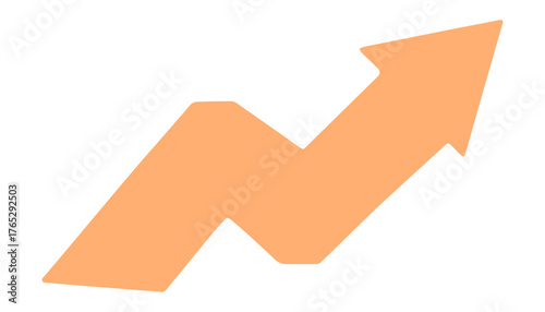 Orange Upward Growth Arrow