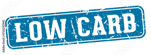 low carb rectangular sign. low carb stamp