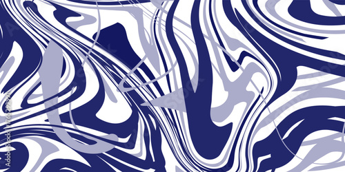 Abstract softy digital panoramic dark blue and white background made of interweaving curved shapes. Illustration