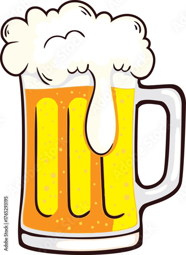 Foamy Beer Mug Cartoon Drawing