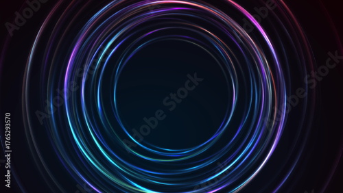 Shiny neon laser rings abstract futuristic background